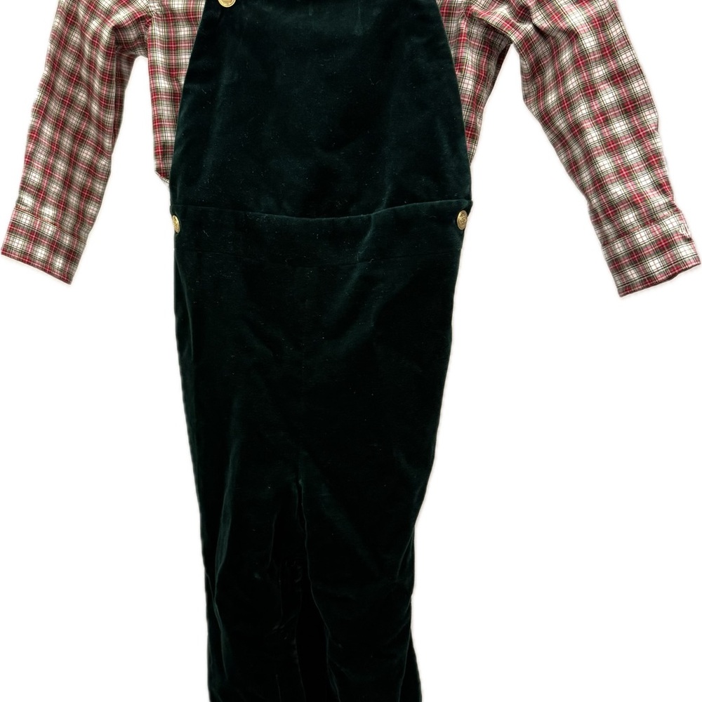 Ralph Lauren Green Overalls with Red Plaid Shirt